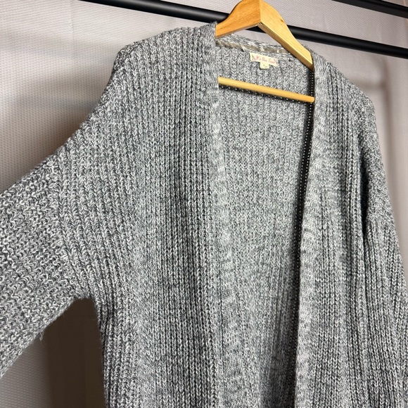 It's Our Time Gray Chunky Knit Cardigan Sweater - Picture 3 of 8
